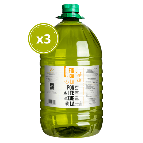 AOVE Finca La Pontezuela Cornicabra DOP Montes de Toledo 3X5L - Comprar Garrafa Aceite de Oliva Virgen Extra
