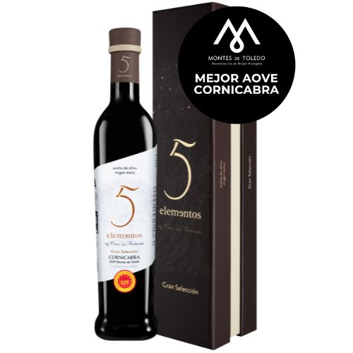 Estuche Aceite de Oliva Virgen Extra 5 Elementos Gran Selección Cornicabra 500 ml - AOVE Finca La Pontezuela