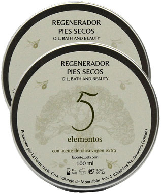 Crema regeneradora de pies secos con Aceite de Oliva Virgen Extra 5 Elementos