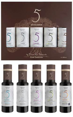Aceite de Oliva Virgen Extra Finca La Pontezuela - 5 Elementos Gran Selección Estuche 5×100 ml AOVE