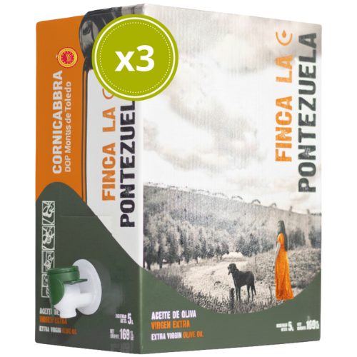Aceite de Oliva Virgen Extra Cornicabra Bag in Box 3x5 L - Finca La Pontezuela - Garrafa Aceite de Oliva Virgen Extra 5L