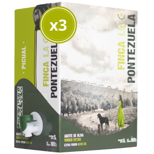 Aceite de Oliva Virgen Extra Picual Bag in Box 3x5 L - Finca La Pontezuela - Garrafa Aceite de Oliva Virgen Extra 5L