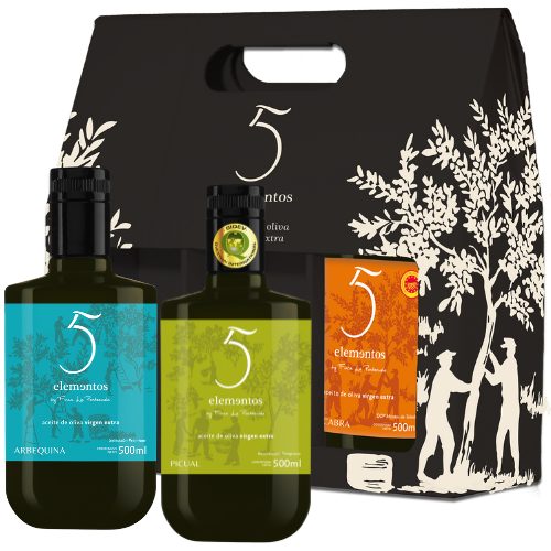 5 Elementos Estuche 3x500 ml - Finca la Pontezuela - Comprar Aceite de Oliva Virgen Extra